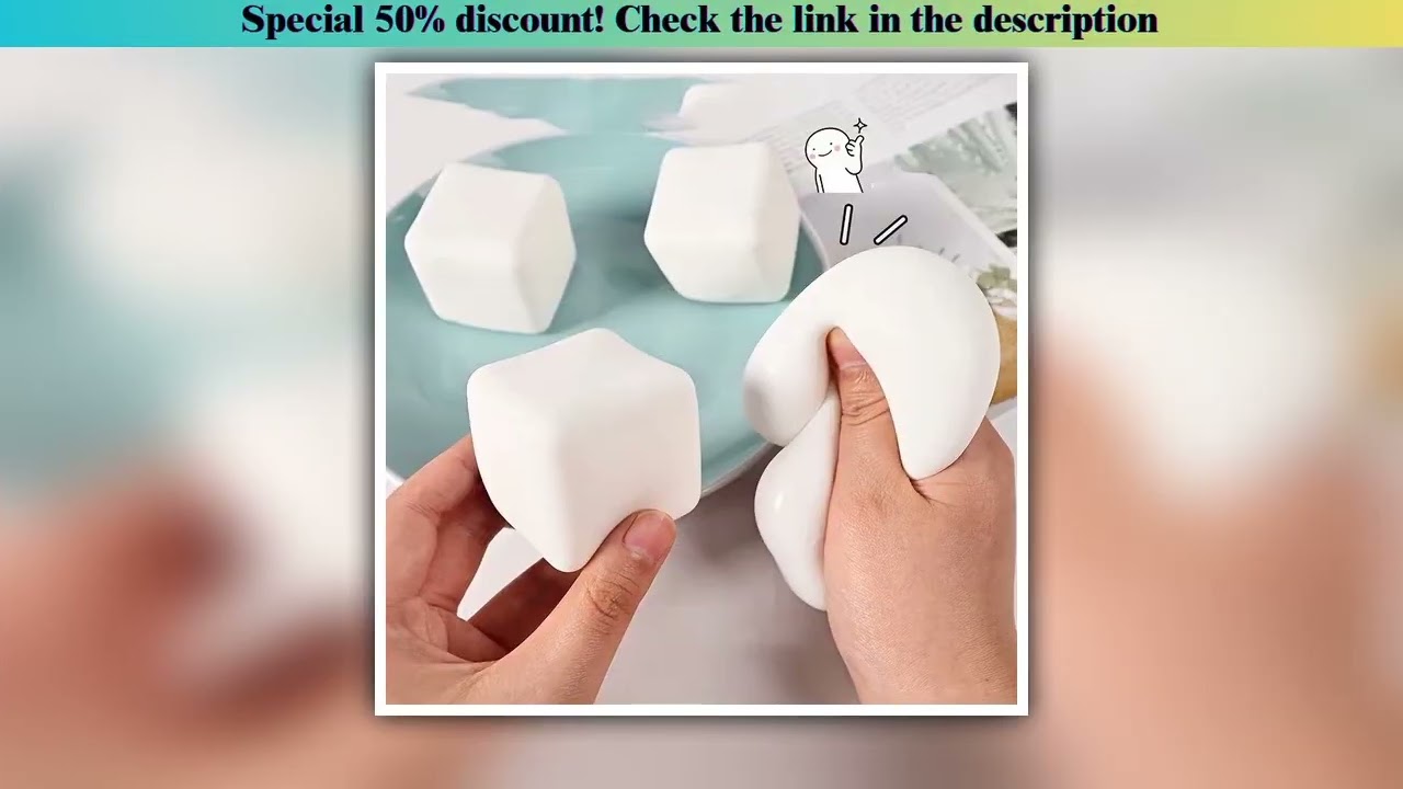 Slide Cute Tofu Stress Balls  Sensory Toys Stress  Relief Fidget Toys squishy Dough Ball Gifts for A