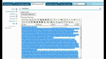 Eportfolio Tutorial: Using the text editor