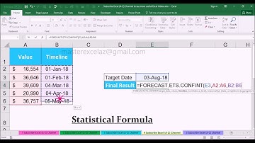 FORECAST.ETS.CONFINT Statistical Function with Examples in MS Office Excel 2016