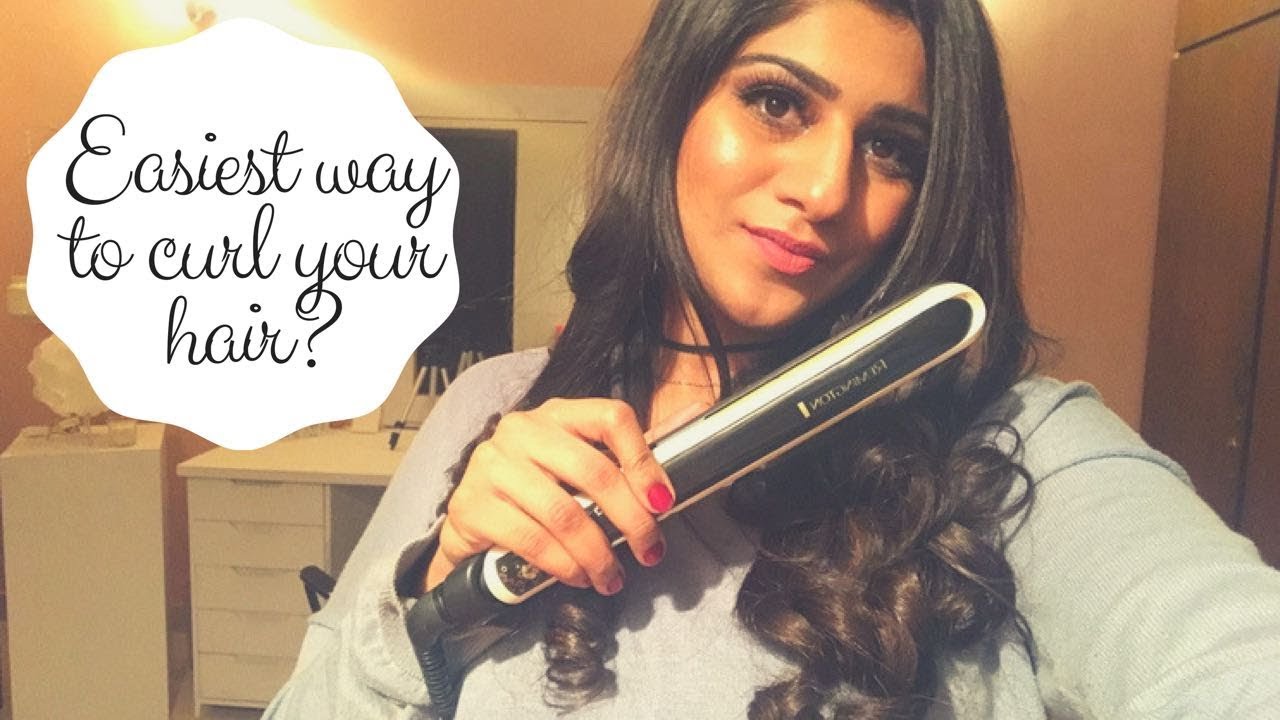 CURLS with a STRAIGHTENER??? | Alina Saleem