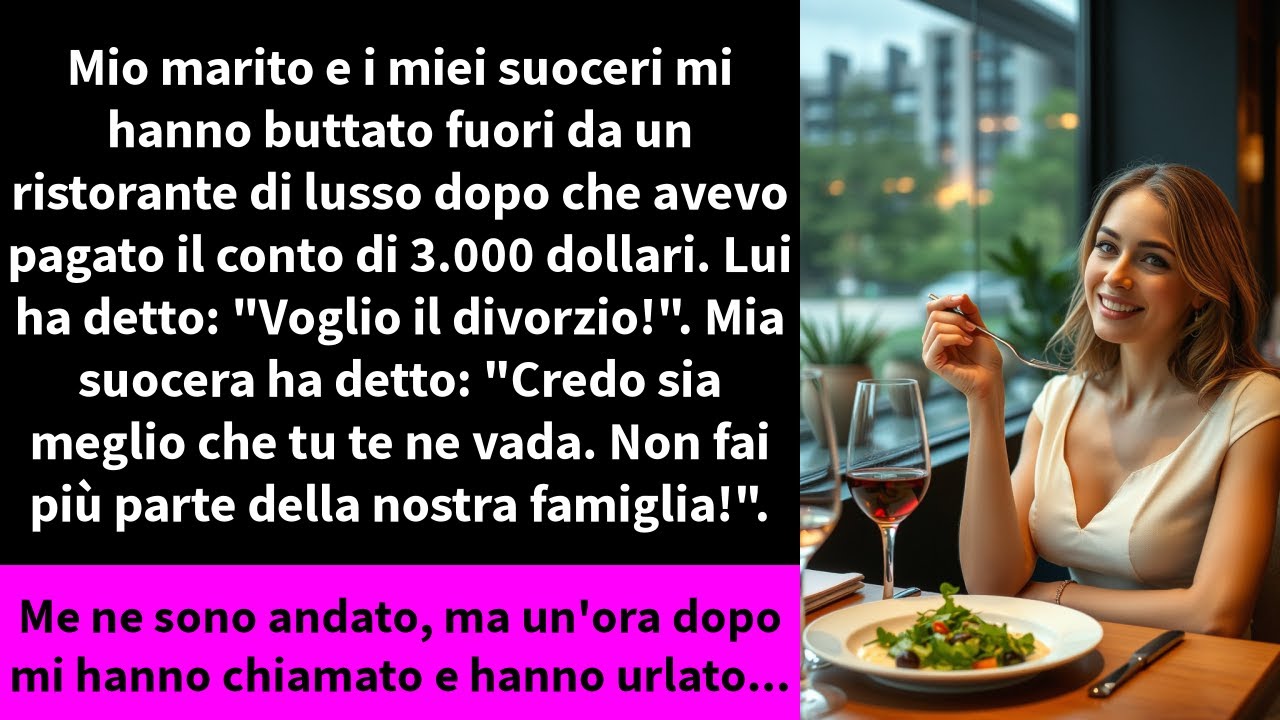 Mio marito e i miei suoceri mi hanno buttato fuori da un ristorante di lusso dopo che avevo pagato