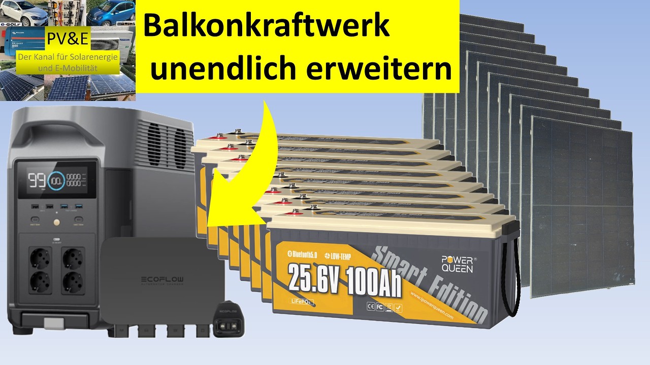 Balkonkraftwerk unendlich erweitern und legal einspeisen - mit dem EcoFlow Ladegerät kostengünstig
