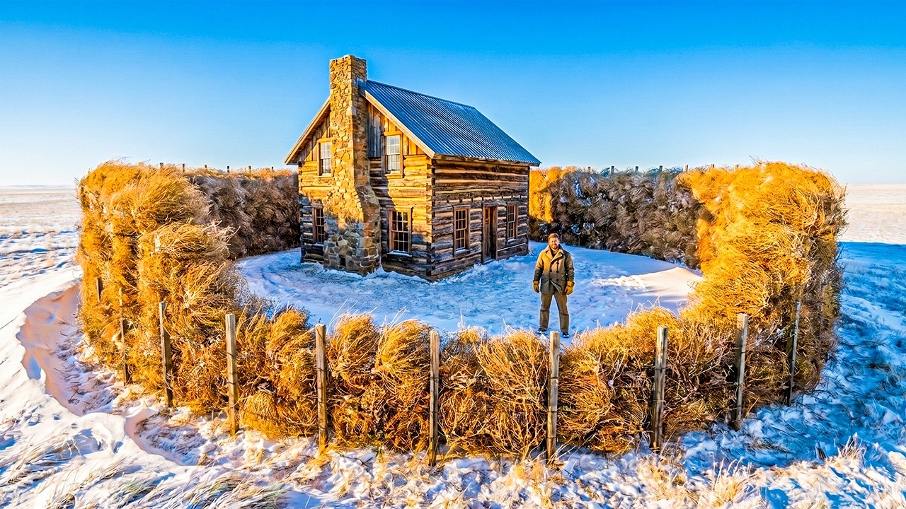 They Said Fencing His Cabin With Tumbleweeds Was Crazy — Until Winter Turned Them Into a Fortress