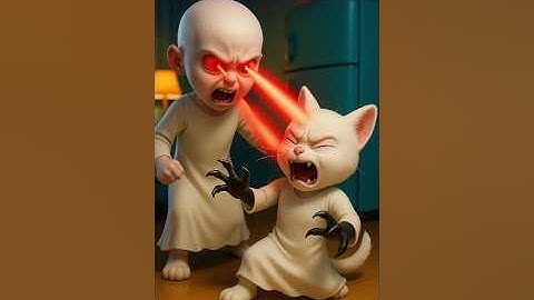 Mèo con đấu với con ma đầu trọc #shorts #cat #ai #meow #meo