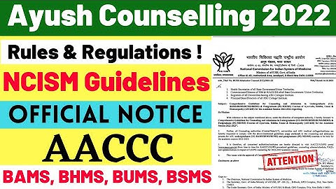 📢 NCISM GUIDELINES - OFFICIAL NOTICE - AACCC - AYUSH COUNSELLING 2022 | BEING DOCTOR 😈