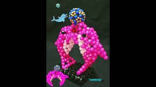 DIY 3D Beaded Dolphin Tutorial! Easy and cute handmade bead art idea for your craft collection.🐬 💖🎨🐬