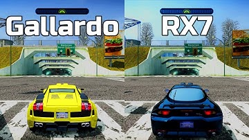 NFS Most Wanted: Lamborghini Gallardo vs Mazda RX7 - Drag Race