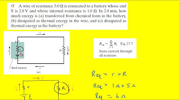 A wire of resistance 5 ohm is connected to a battery whose emf