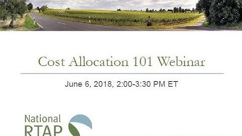 National RTAP 101 Webinar Series: Cost Allocation