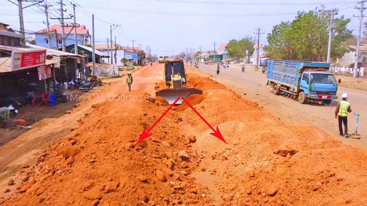 🚜 Bulldozer in Action! Massive Red Soil Road Construction Progress 🚧
