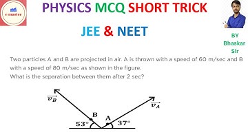Two particles A and B are projected in air. A is thrown with a speed of 60 m/sec and B with a speed