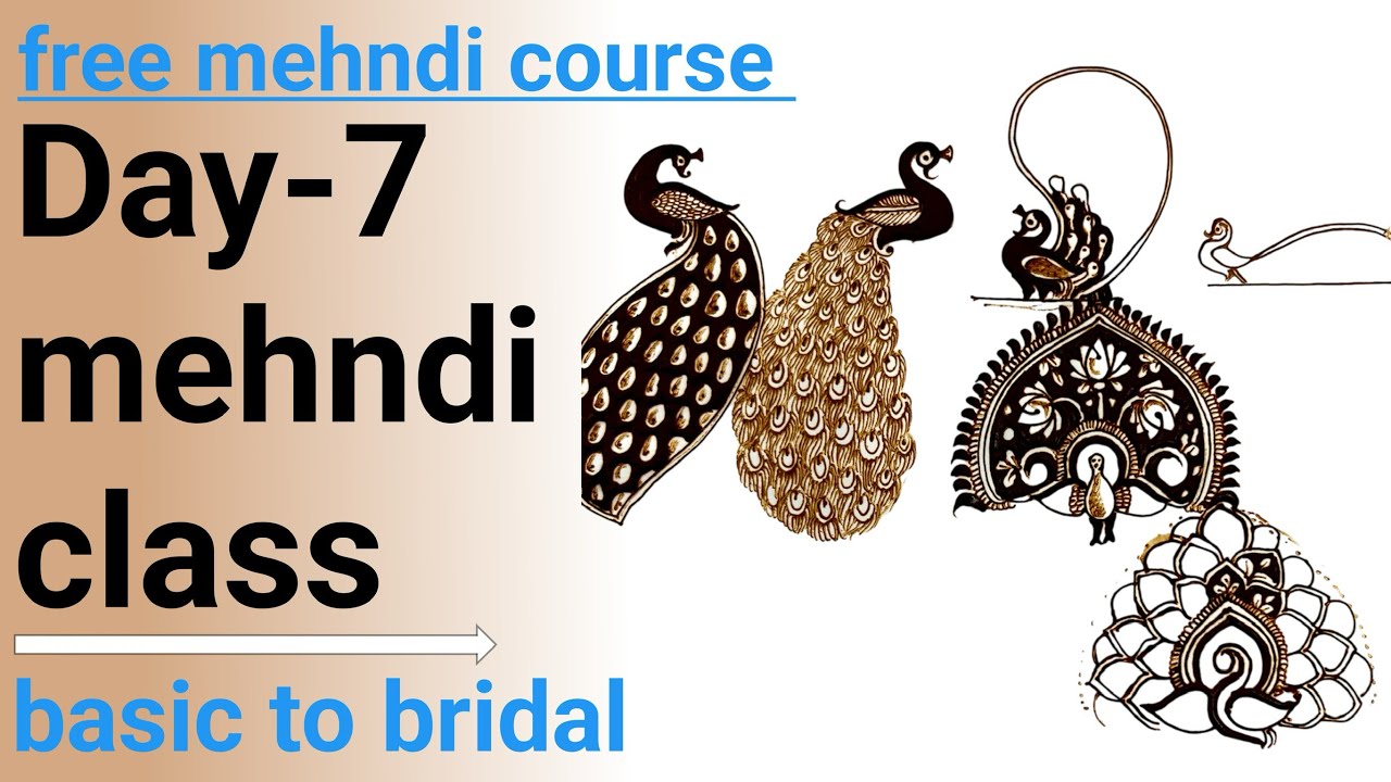 Day-7 mehandi class/basic to bridal mehandi course/ peacock kaise banaye /peacocks banana shikhe