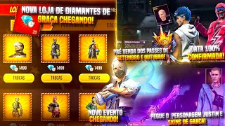 NOVA LOJA DE DIAMANTES DE GRAÇA CHEGANDO, TOP CRIMINAL CONFIRMADO, JUSTIN E SKINS DE GRAÇA E MAIS!!