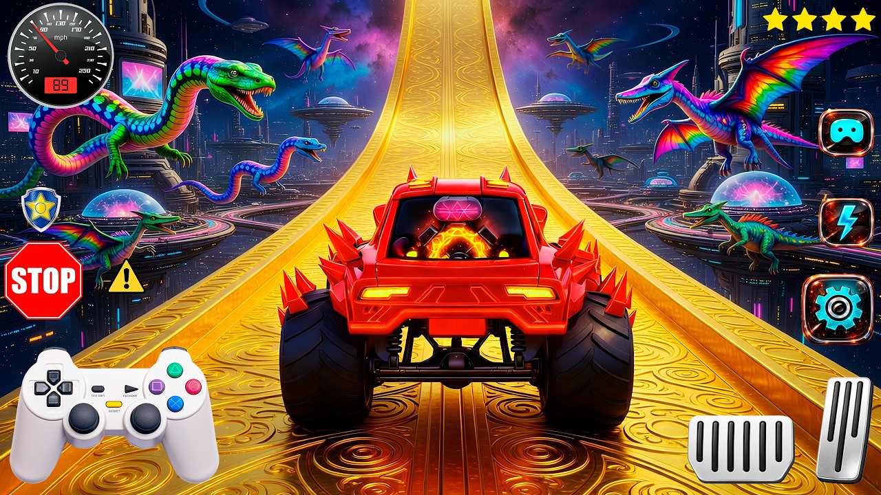 🚨Monster Truck Mega Ramp Extreme Racing Mega Ramp Extreme stunts 💥 Insane Crash Stunts (part 15)