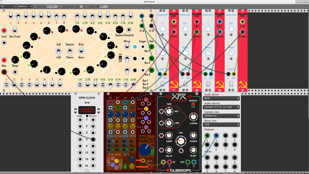 Testing Jerry Sievert's Polivoks module for VCV Rack