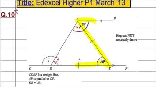 Edexcel Higher P1 March 2013 Q10