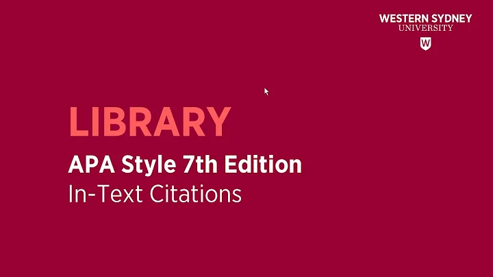APA Style 7th Edition - IN-TEXT CITATIONS