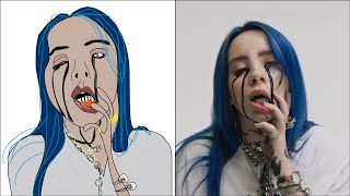 POP DRAWING MEME #57 | BILLIE EILISH - WHEN THE PARTY'S OVER | Ruby Fun