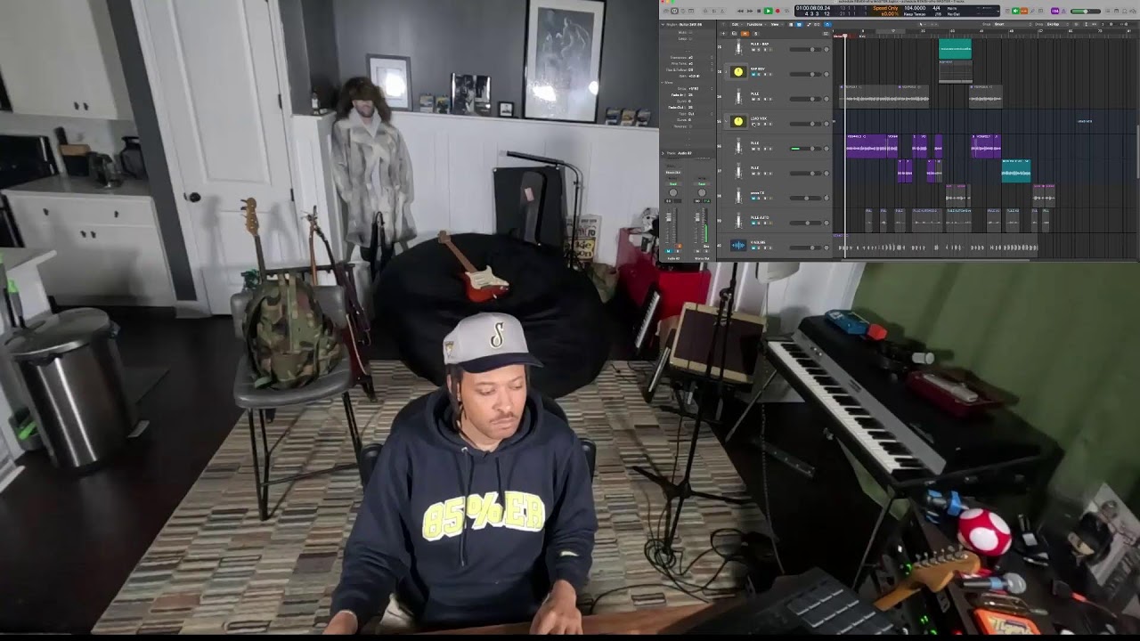 J.O.N Producing Afro Beat Music || the UPPER room LIVE STREAM 103