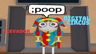 Fui no elevador do DIGITAL CIRCUS no Roblox! Muita Pomni!