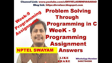 NPTEL Problem Solving Through Programming In C Week 9 Programming Assignment Answers 2022 || NPTEL