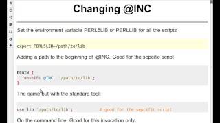 Beginner Perl Maven tutorial: 12.3 - Changing @INC