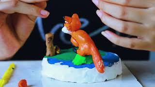 making a fox out of clay