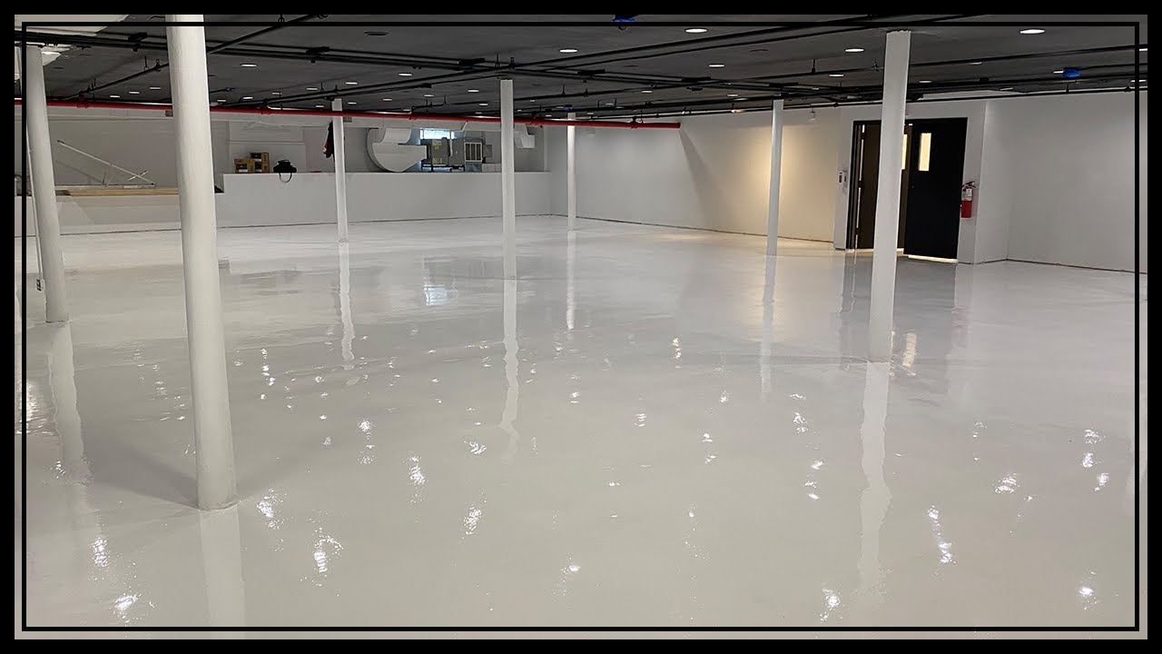 Solid White Epoxy Basement