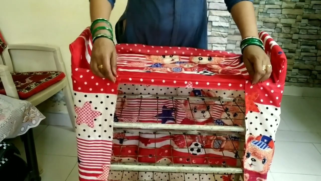 Shoe stand cover diy/old shoe rack makeover/shoes stand cover/The Shray