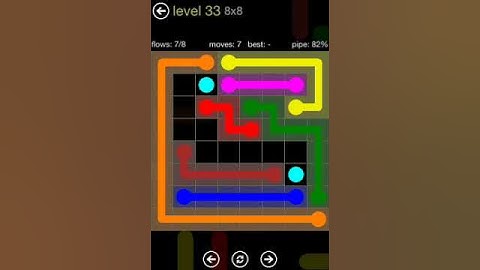 Flow Free - 8X8 Level 33 Mania Walkthrough