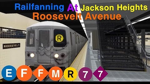 OpenBVE: Railfanning at Jackson Heights- Roosevelt Avenue  (E) (F) (M) (R) (7)