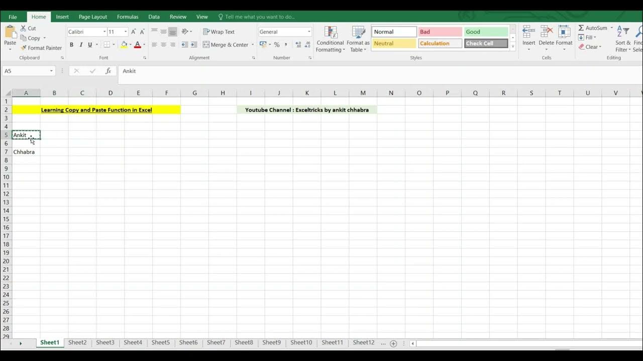 Learning Copy and Paste Function in Excel #Shorts #Short - YouTube