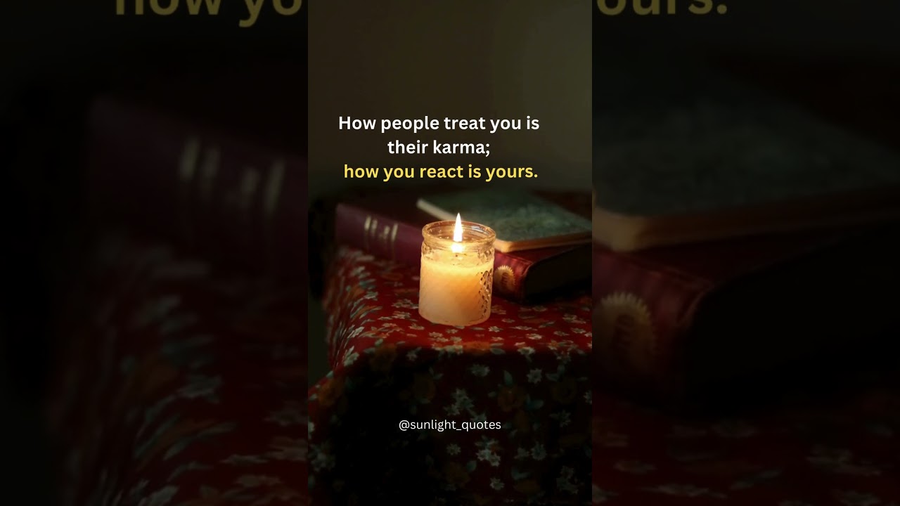 How people treat you is their karma; how you react is yours. 