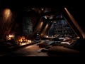 A-Frame Night Shelter | Steady Fire, Rain on Glass & Soft Wind