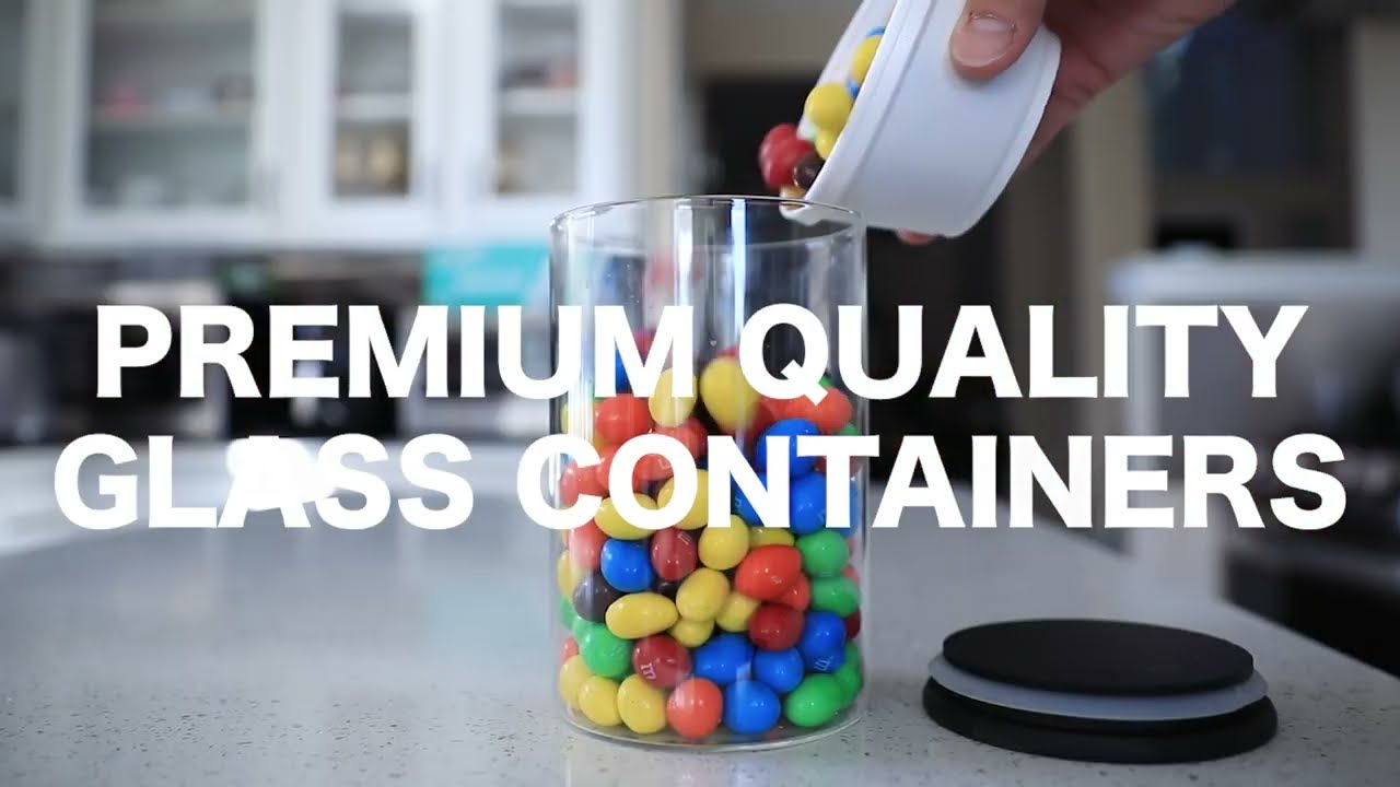 Urban Green Glass Jars with Black Bamboo Lids