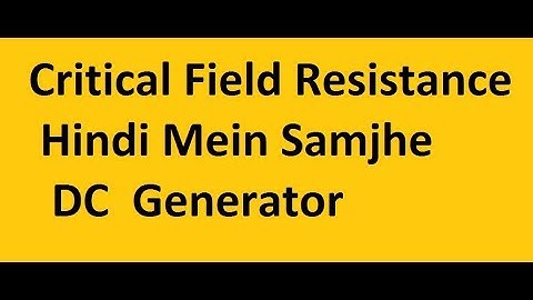Critical Field Resistance !! Most IMportant Concept To Understand !!