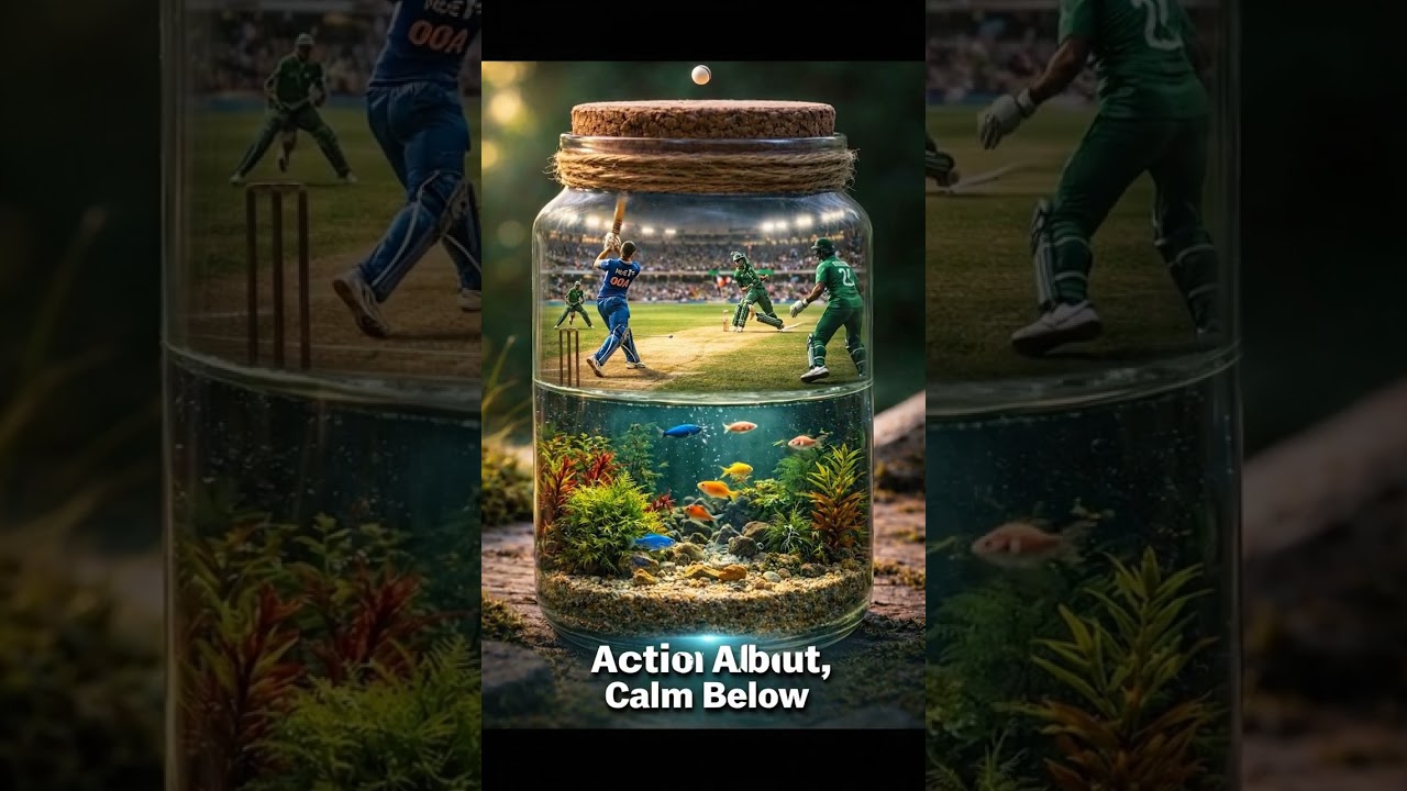 Action on Top, Calm Below – Unique Cricket and Aquarium Art
