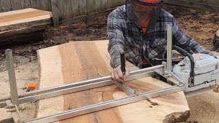 milling HUGE maple log with Alaskan mill!