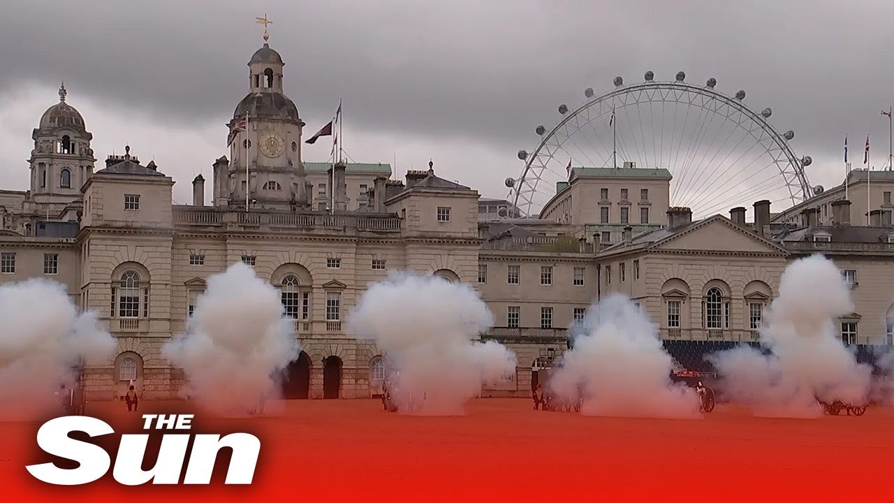 Coronation: Gun salute fired by The King’s Horse Artillery as King crowned