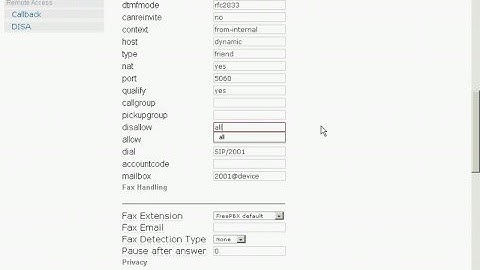 Cadastro Ramal SIP Elastix