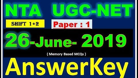 ugc net answer key 26/6/19 | UGC NET 26 June 2019 exam answerkey |  Answerkey UGC NET June 2019