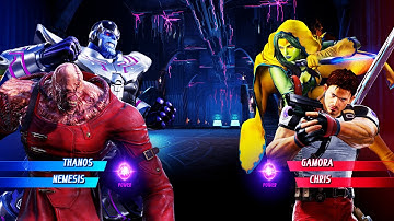 Thanos & Nemesis vs Gamora & Chris (Very Hard) Marvel vs Capcom | 4K UHD Gameplay