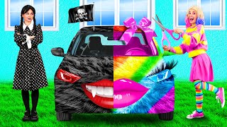 Rainbow Car vs Black Car Challenge | Funny Moments by Fun Challenge