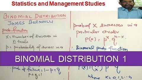 BINOMIAL DISTRIBUTION 1  #LearnSTATISTICS with Venugopalan.P.K