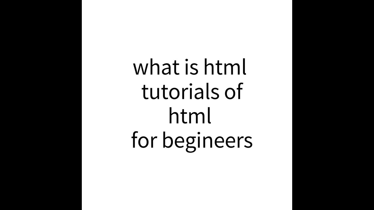 HTML tutorials what is html ? - YouTube