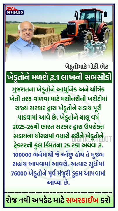 સાધનો ખરીદવા ખેડૂતોને મળશે સબસિડી #news #krushivibhag #ikhedut