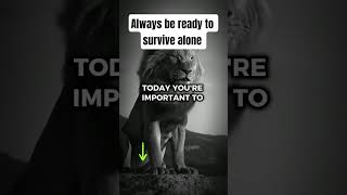 Always be ready to survive alone