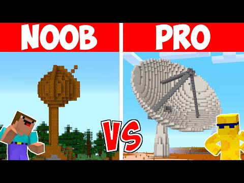 NOOB vs PRO - $50,000,000 SATELLITE TOWER BUILD CHALLENGE (Minecraft)