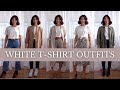 10 WAYS TO STYLE A WHITE T-SHIRT | Fall Transition Outfits