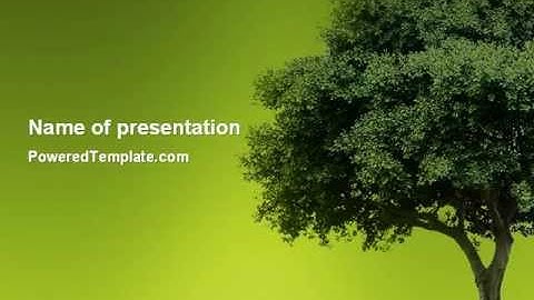 Green Tree On Light Olive Background PowerPoint Template by PoweredTemplate.com